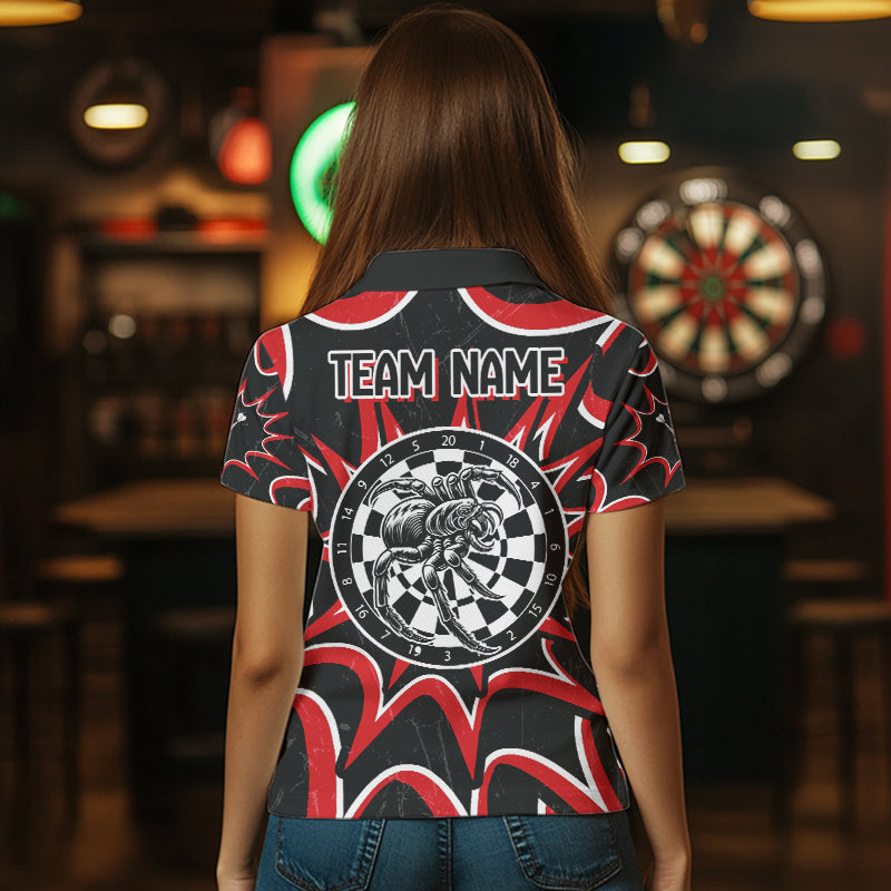 White And Black Dartboards Custom Spider Dart Shirts For Women, Dart Jerseys NYN0022