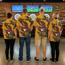 Load image into Gallery viewer, Black And Yellow Grunge Funny Men Dart Shirt Custom Rooster Gun Polo &amp; 1/4-Zip Dart Clothing NYN3344