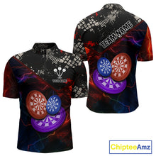 Load image into Gallery viewer, Colorful Thunder Dartboards Grunge Men's Darts Shirt - Custom Name &amp; Team Jersey | Opt1 NYN0634