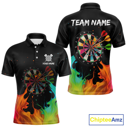 Custom Splatter Dartboard 3D Funny Dart Polo Shirt For Men Colorful Dart Team Jerseys NYN1526