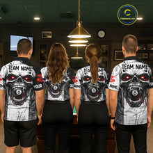 Load image into Gallery viewer, Red Grunge Skull 8 Ball Billiard Shirts For Men Custom Name Pool Billiard Team Jerseys NYN2288