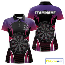 Load image into Gallery viewer, Colorful Gradient Dartboard Halftone Pattern Darts Shirt For Women - Custom Name NYN0384