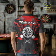 Load image into Gallery viewer, Silver Dartboard Red Grunge Polo Dart Shirt For Men Personalized Outfits Darts Team Jerseys NYN0854
