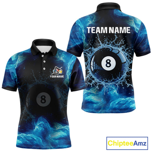 Personalized Ball 8 Billiard Polo & Quarter-Zip Shirt For Men 8 Ball Billiard Team Jersey NYN2310