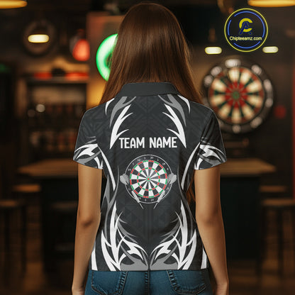 Personalized White And Black Dartboard Dart Shirts For Women Outfits Dart Team Jerseys NYN0041