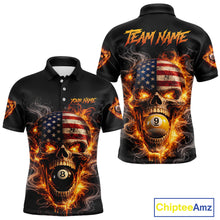 Load image into Gallery viewer, Skull Flaming Pool 8 Ball &amp; 9 Ball Billiard Shirt For Men Personalized 3D Ball Billiard Attire NYN2586