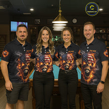 Load image into Gallery viewer, Skull Flaming Pool 8 Ball &amp; 9 Ball Billiard Shirt For Men Personalized 3D Ball Billiard Attire NYN2586