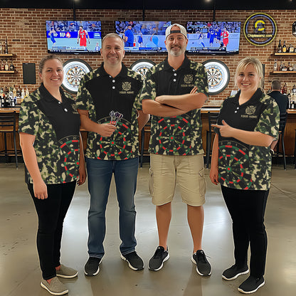 Custom Camouflage Pattern Dartboard Darts Polo Shirts For Women Outfits Darts Jerseys NYN2754
