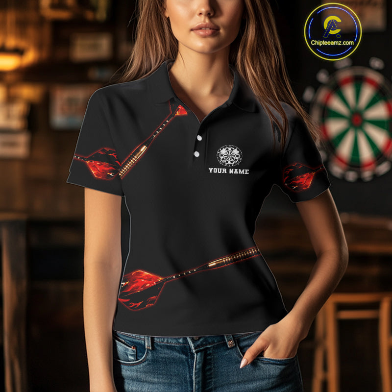Custom Black And Red Dart Arrow Skull Dart Shirts For Women Outfits Dart Team Jerseys NYN0045