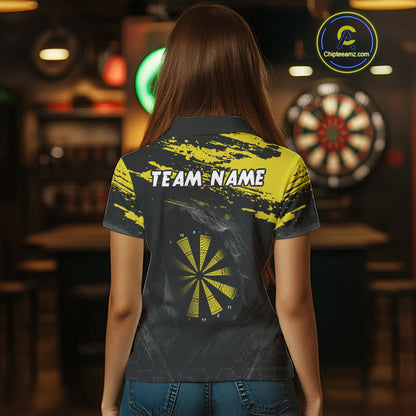 Custom Black And Yellow Dartboards Hexagon Dart Shirts For Women Outfits Grunge Dart Jerseys NYN0049