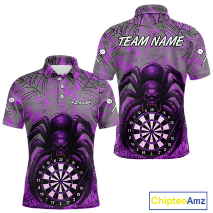 Mauve Skull Spider & Dartboard Darts Shirt For Men - Custom Name & Team Option NYN0394