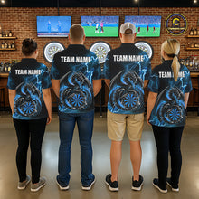 Load image into Gallery viewer, Personalized Men Dragon Dart Polo 1/4-Zip Shirt Custom Name Team Thunder Dragon Dart Jersey | Blue NYN3370