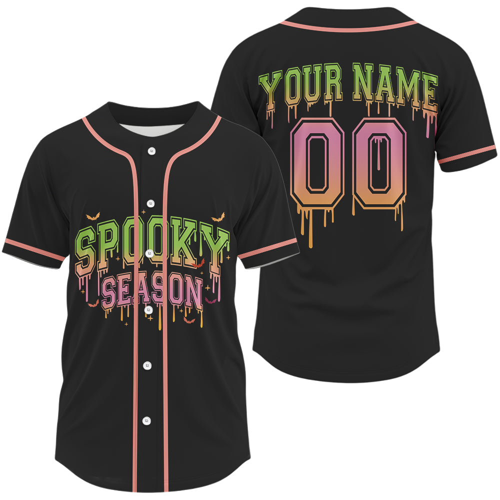 "Spooky Season" Dripping Baseball Shirt Personalized Halloween Baseball Jerseys For Men NYN0875