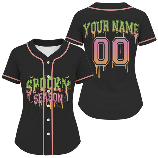 "Spooky Season" Dripping Baseball Shirt Personalized Halloween Baseball Jerseys For Women NYN0875