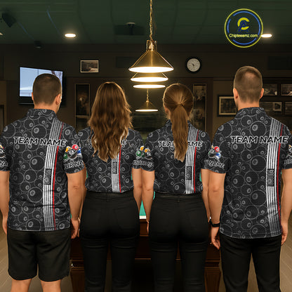 Cross US Flag 8 Ball Women's Billiard Shirts Personalized Patriotic Billiard Team Shirts NYN2322