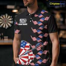 Load image into Gallery viewer, Custom American Flag Pattern Dartboard Darts Polo Shirts For Men Patriotic Darts Team Jerseys NYN2756