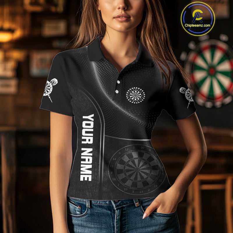 Halftone Pattern Dartboard White In Lines Grunge Dart Shirts For Women, Dart Jerseys NYN0057