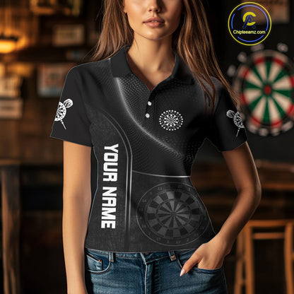 Halftone Pattern Dartboard White In Lines Grunge Dart Shirts For Women, Dart Jerseys NYN0057