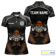 Load image into Gallery viewer, Grunge Brown Funny Dartboard Cowboy Gun Darts Shirt For Women Custom Camouflage Dart Team Jerseys NYN3163
