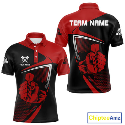 Custom Black And Red Dart Arrows Dart Shirts For Men Outfits Dart Team Jerseys NYN0064