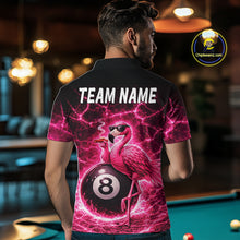 Load image into Gallery viewer, Thunder Pink Funny Flamingo Smokes Pool 8 Ball Men Billiard Shirt Custom Ball Billiard Team Attire NYN2612