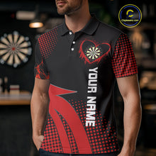 Load image into Gallery viewer, Red Dripping Heart Halftone Pattern Custom Dart Shirt For Men, Dart Team Jerseys NYN0219