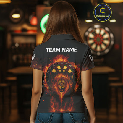 Dartboard Flame Lion Dart Shirts Custom Dart Team Shirt For Women, Dart Jerseys NYN0224
