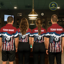 Load image into Gallery viewer, Dripping Ball 8 Billiard Shirt For Men Personalized US Flag Patriotic Billiard Team Shirt NYN2343