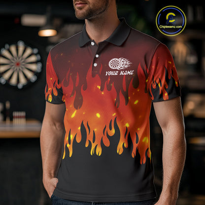 Flame Pattern Multi Color Dartboard Custom Flame Dart Shirt For Men, Dart Jerseys NYN0226