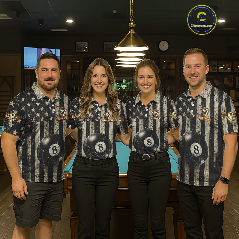 Funny Bee Crack Pool 8 Ball Women's Billiard Polo & 1/4 Zip Shirt Custom Billiard Ball Attire NYN2360