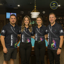 Load image into Gallery viewer, Personalized Colorful Smoke 8 Ball Men Billiard Polo &amp; 1/4 Zip Shirt Pool Billiard Apparel NYN2370