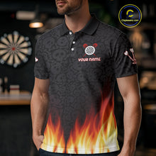 Load image into Gallery viewer, Custom White And Black Flames Skull Dartboard Dart Shirts For Men Dart Team Jerseys NYN0070