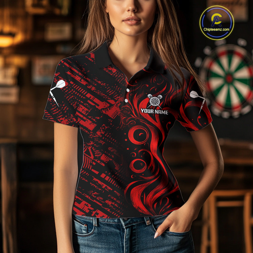 Grunge Style Dart Arrows Custom Red Dart Shirt For Women, Dart Team Jerseys NYN0103