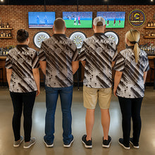 Load image into Gallery viewer, Custom Black Grey Grunge Streaks Skull Men Darts Polo Team Shirt Skull Dart League Jerseys NYN2180