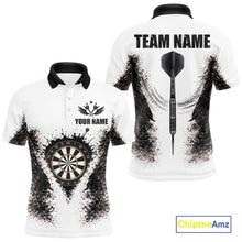 Load image into Gallery viewer, Black And White Splatter Dartboard Men Darts Polo &amp; 1/4-Zip Shirts Custom Outfits Darts Team Jersey NYN3036