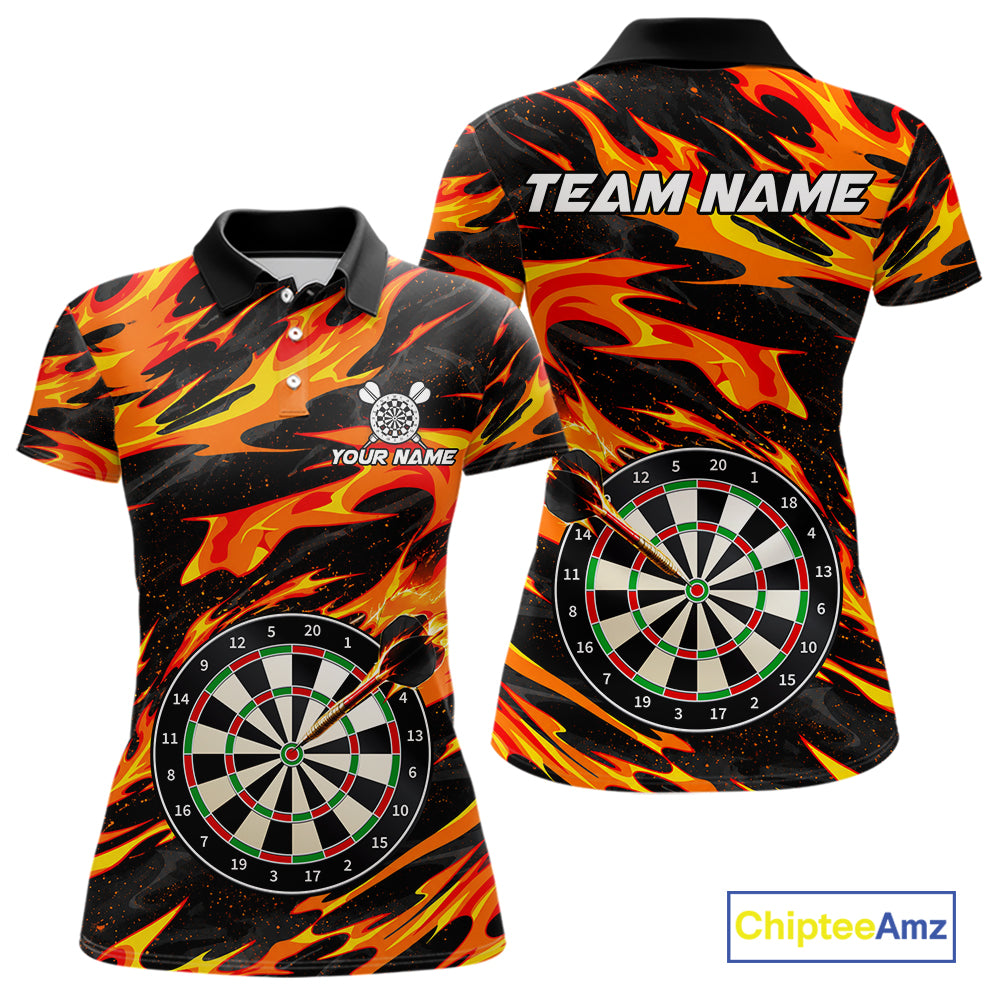 Fire Flame Dartboard Dart Shirt For Women Personalized Red Flames Dart Team Outfits Jerseys NYN4053