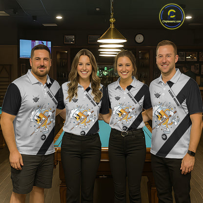 Black Grey Funny Beer Runner 8 Ball Women Billiards Shirt Personalized Pool Balls Billiard Team Names NYN2680