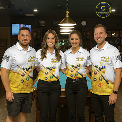 Funny Beer Play Pool Balls Billiard Team Shirt  For Women Custom Billiard Polo & 1/4 Zip Attire NYN2474