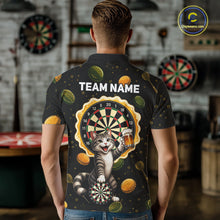 Load image into Gallery viewer, Man wearing beer and cat dart shirt funny dart player apparel