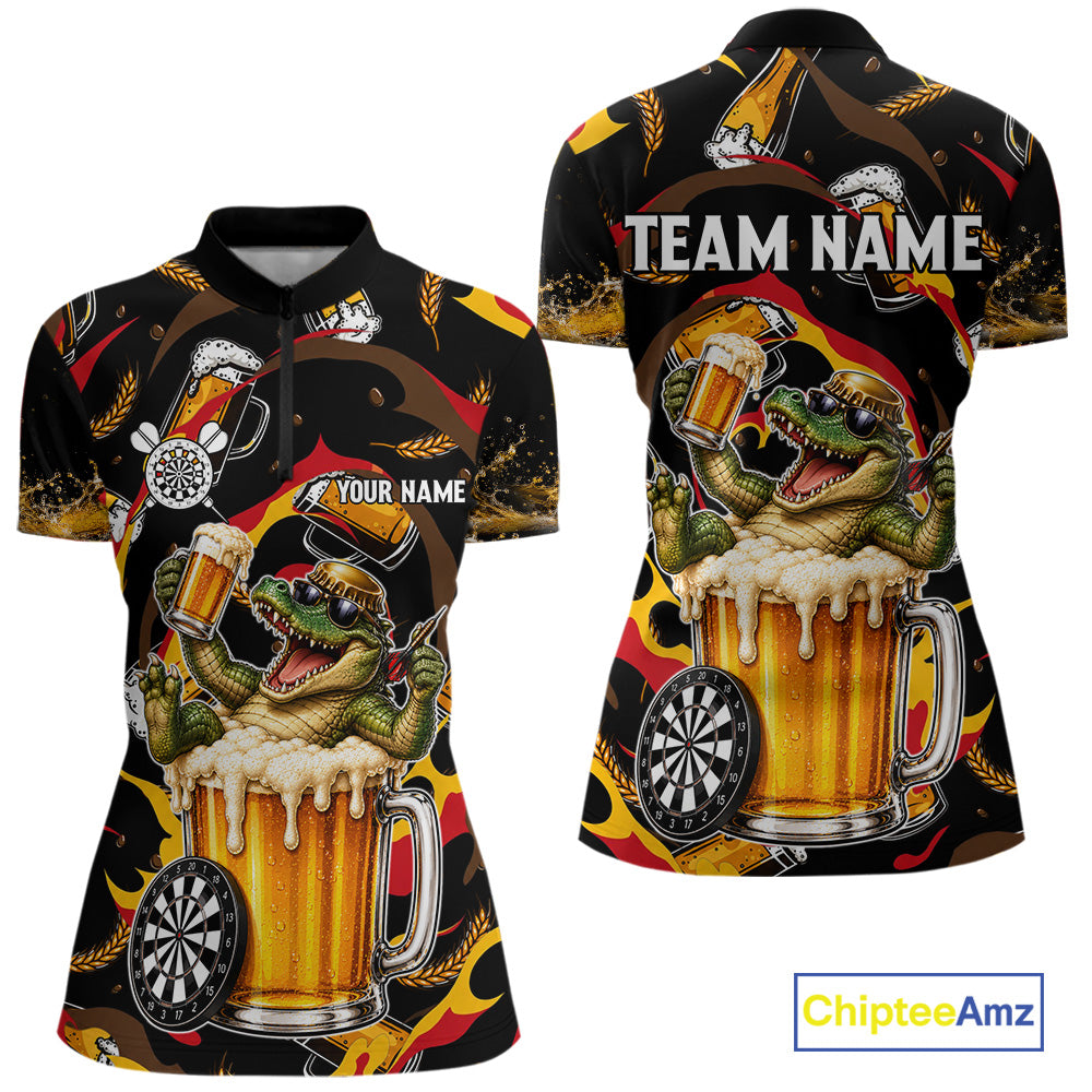 Alligator Beer women's quarter zip dart jersey personalized dart team uniform