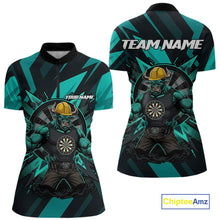 Load image into Gallery viewer, Turquoise Funny Muscle Bull Dartboard Custom Funny Darts Quarter-Zip Shirt For Women Dart Jerseys NYN1955