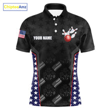 Load image into Gallery viewer, Personalized American Flag Eagle Bowling Shirts For Men Patriotic Bowling Pins And Ball Team Jersey NYN3074
