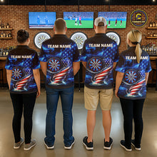 Load image into Gallery viewer, American Flag Dartboard Tornado Men Darts Quarter-zip Shirt Custom Patriotic Funny Dart Team Jerseys NYN2525