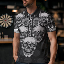 Load image into Gallery viewer, Custom Grey Skulls Dartboards Dart Shirts For Men, Dart Team Jerseys NYN0019