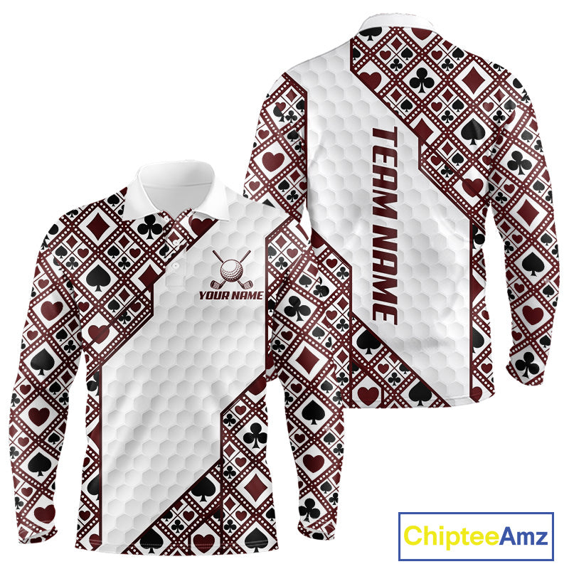 Mens Poker Pattern Golf Clothing Golf Shirt Funny Custom Men Golf Top, Best Golf Gifts For Golfer NYN2938