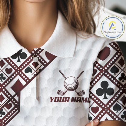 Women Poker Pattern Golf Clothing Golf Shirt Funny Custom Men Golf Top, Best Golf Gifts For Golfer NYN2938