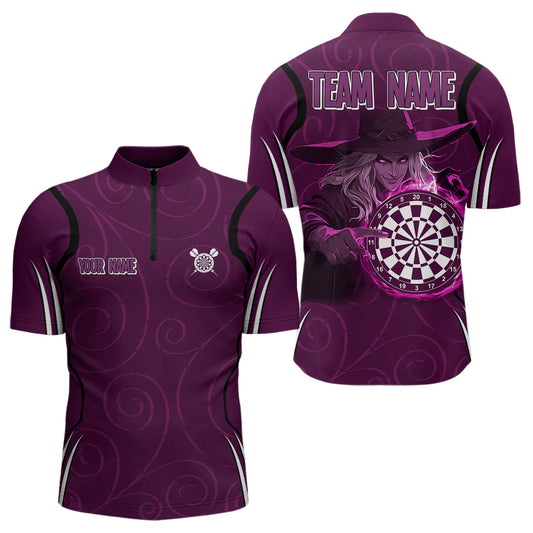 Custom Purple Dartboards And Witch Dart Shirts For Men, Dart Team Jerseys NYN0026