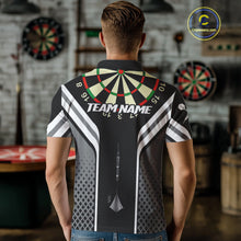 Load image into Gallery viewer, Black Darts Arrow Hit The Bullseye Darts Shirt For Men - Custom Team &amp; Player Name NYN0361