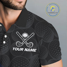 Load image into Gallery viewer, Mens Lightning US Flag Golf Polo Shirts Custom Black Golf Ball America 250Th Golf Shirt NYN3328