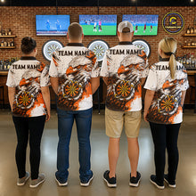 Load image into Gallery viewer, Custom Orange Grunge Eagle Scratch Dartboard Men Darts Polo Shirts Dart Team Jerseys NYN2271